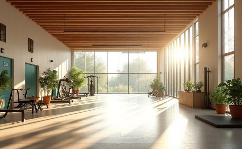 View of NetherGym’s main workout area with clean lines and natural light.